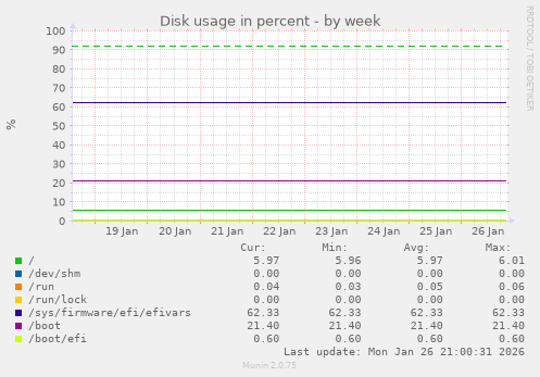 Disk usage in percent