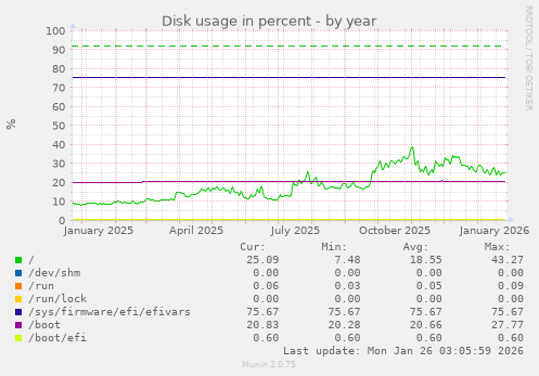 Disk usage in percent