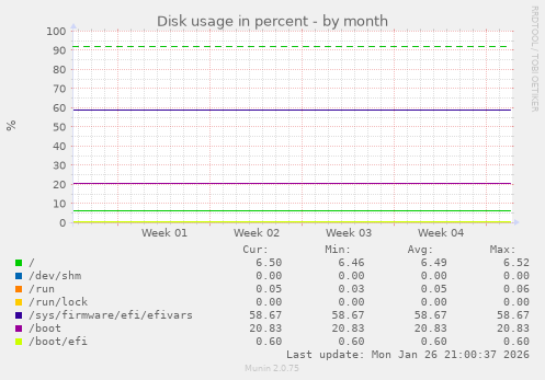 Disk usage in percent