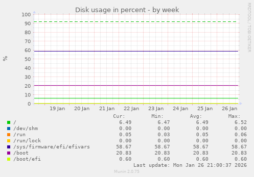 Disk usage in percent