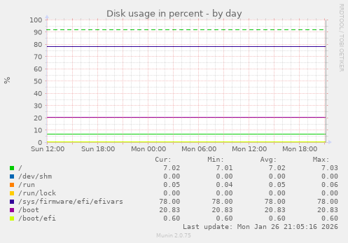 Disk usage in percent