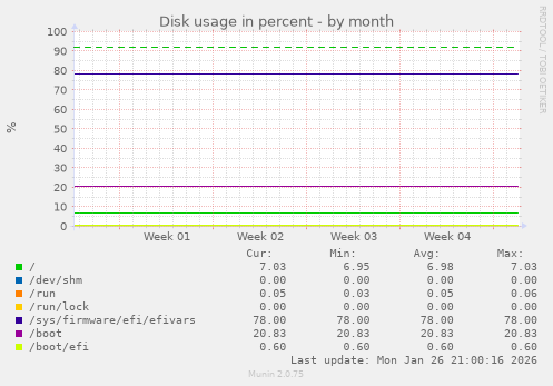 Disk usage in percent