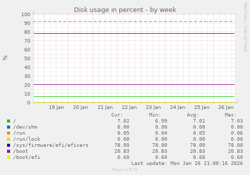 Disk usage in percent