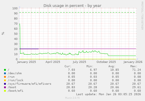 Disk usage in percent