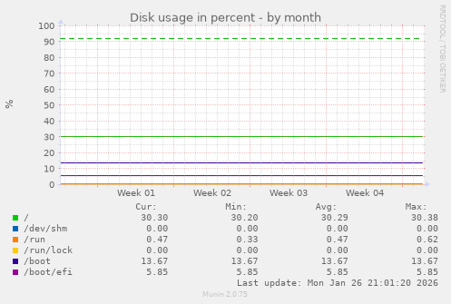 Disk usage in percent