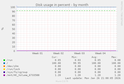 Disk usage in percent