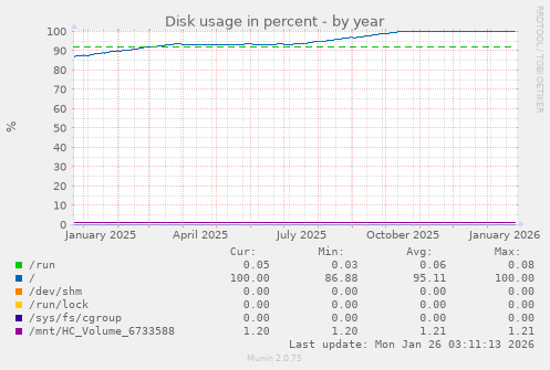 Disk usage in percent