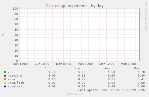 Disk usage in percent
