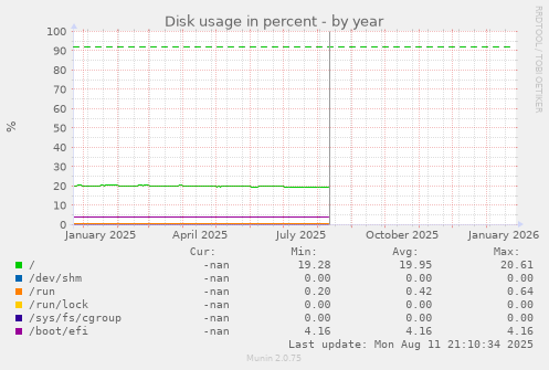 Disk usage in percent