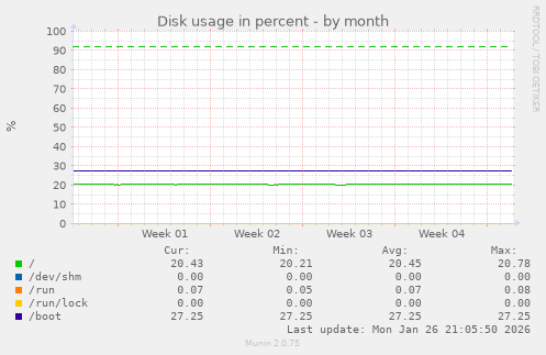 Disk usage in percent