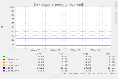 Disk usage in percent